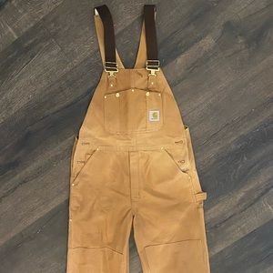 Carhartt Mens duck bib overalls double knee like new